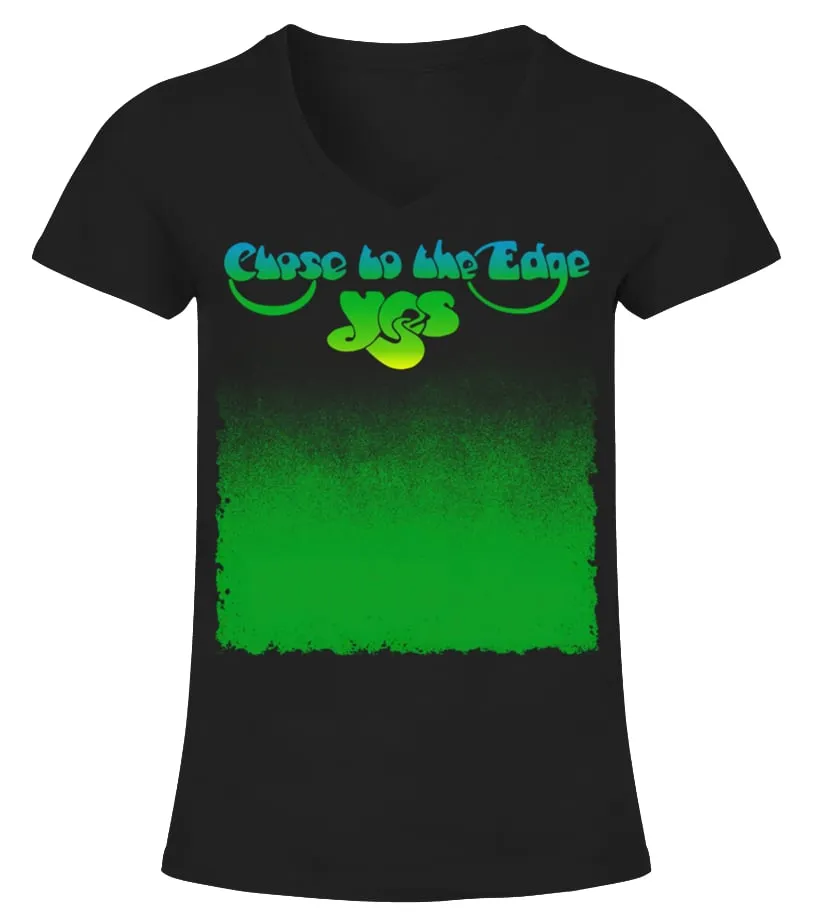 005 YES  CLOSE TO THE EDGE CAMISETA CUELLO PICO MUJER