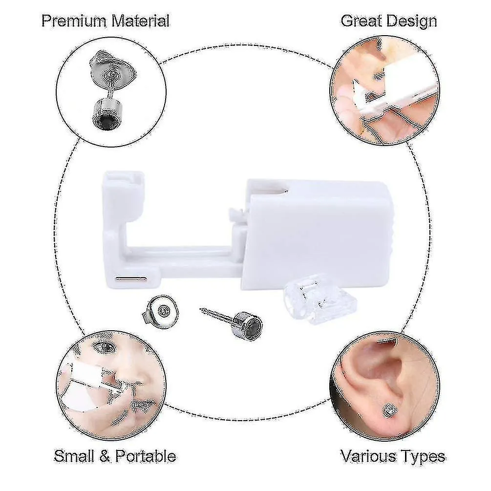 8 Pack Disposable Ear Piercing Gun With Ear Studs Asepsis No Pain Safety Self Ear Piercing Gun Kit Tool