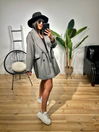 Abrigo Oversize Espiga ZEFANI Gris