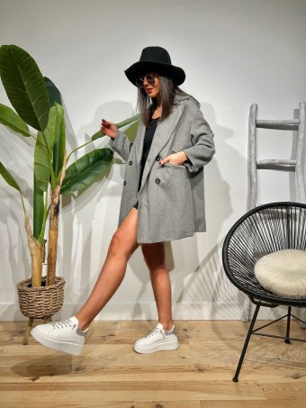 Abrigo Oversize Espiga ZEFANI Gris