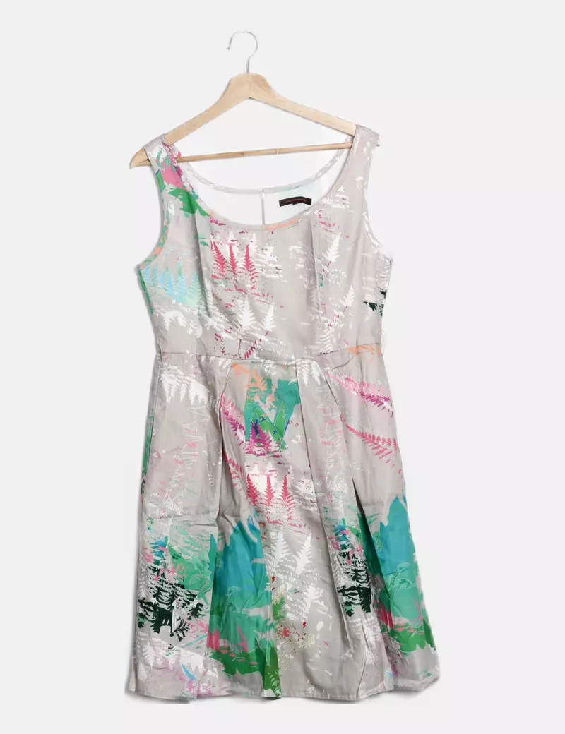 Adolfo Dominguez Vestido gris estampado