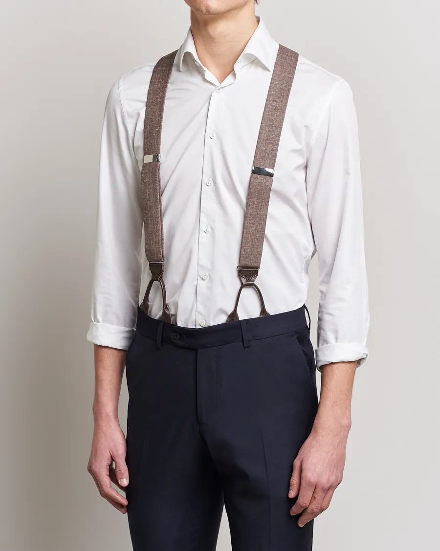 Albert Thurston Linen Braces Brown