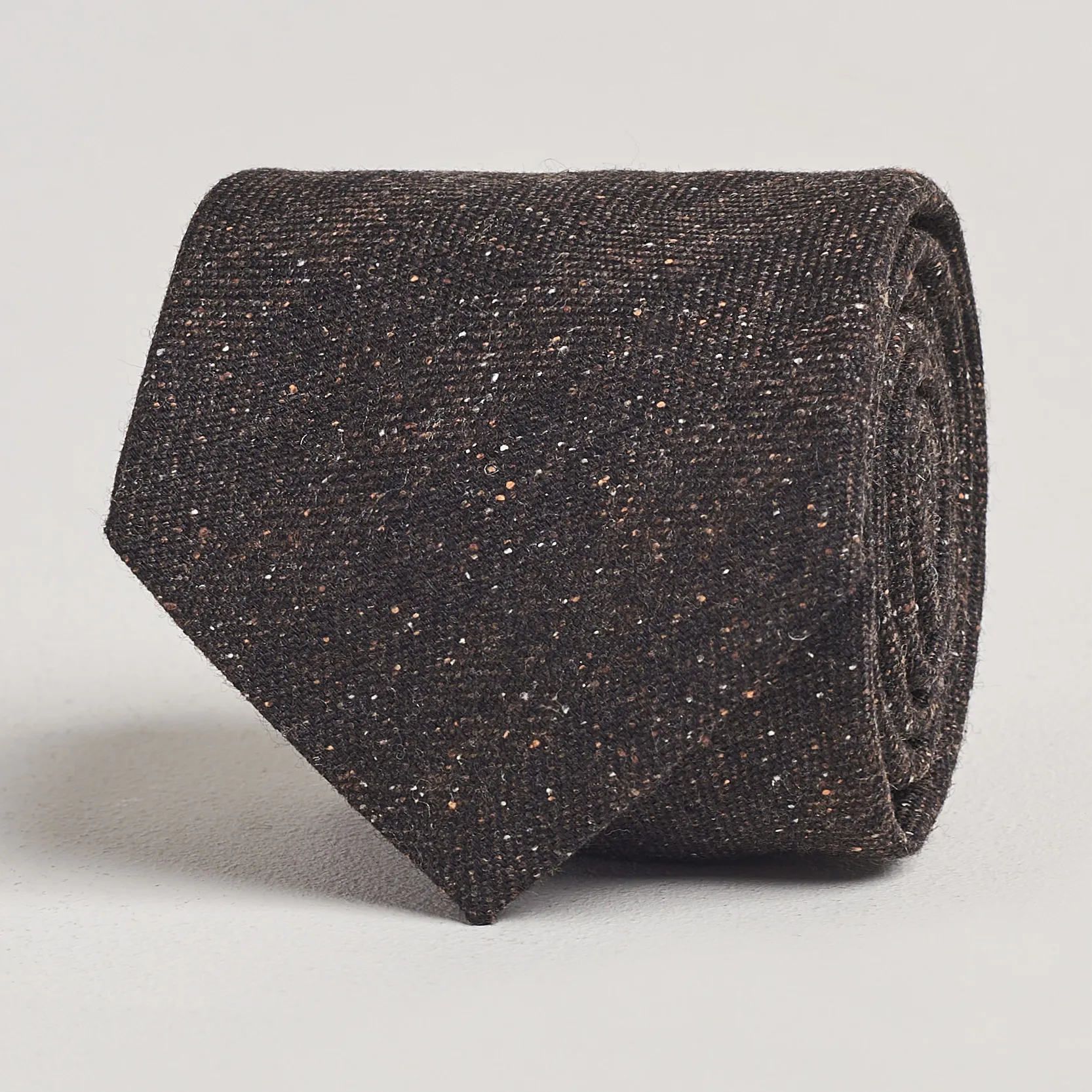 Amanda Christensen Wool Donegal 8cm Tie Brown