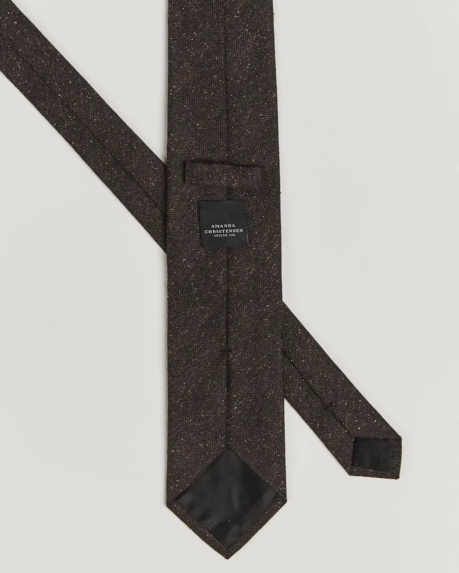 Amanda Christensen Wool Donegal 8cm Tie Brown