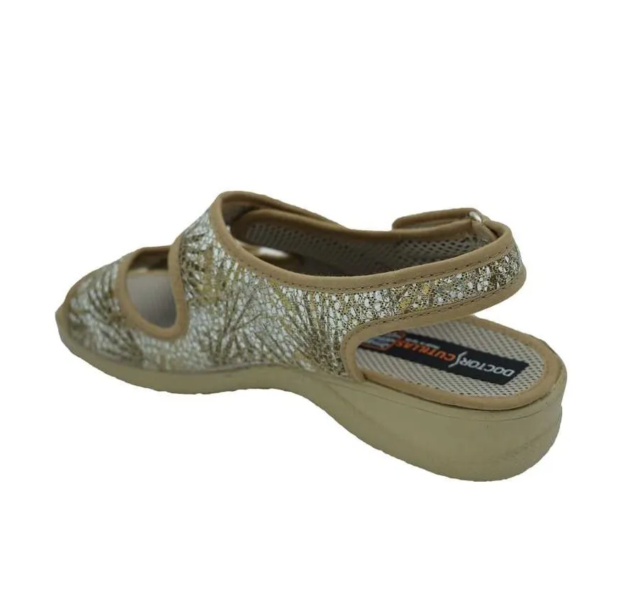 ANATÓMICA DOCTOR CUTILLAS 21794 3 VELCROS SANDALIA PLAYERA CALLE DE MUJER BEIG 26812