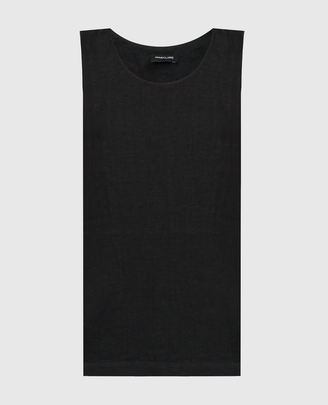 ANNECLAIRE Black linen top