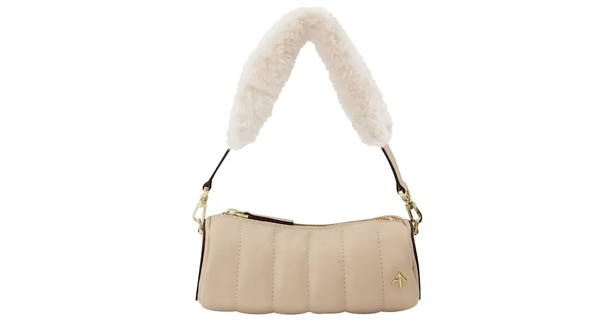 Autre Marque Mini Cilindro Acolchado Castaño Beige 