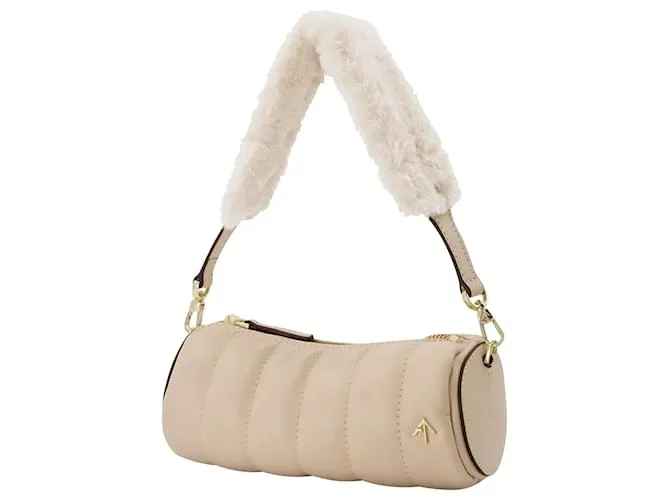 Autre Marque Mini Cilindro Acolchado Castaño Beige 
