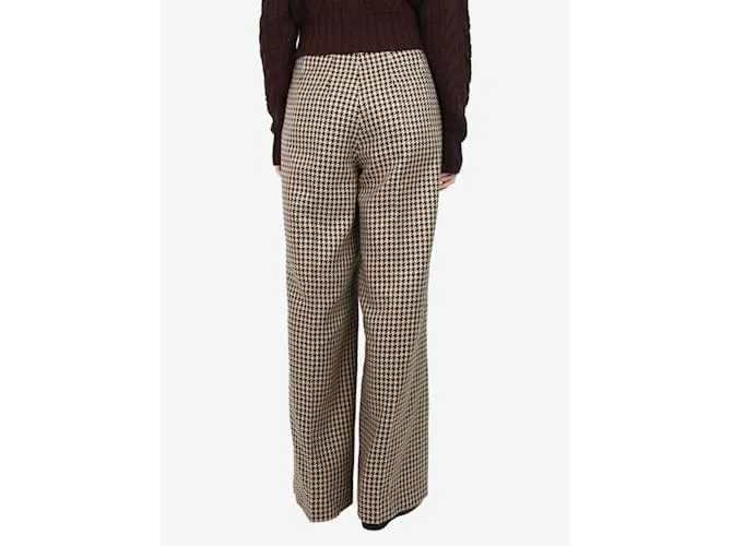 AUTRE MARQUE PANTALóN ANCHO PATA DE GALLO MARRóN  TALLA UK 14 CASTAñO 