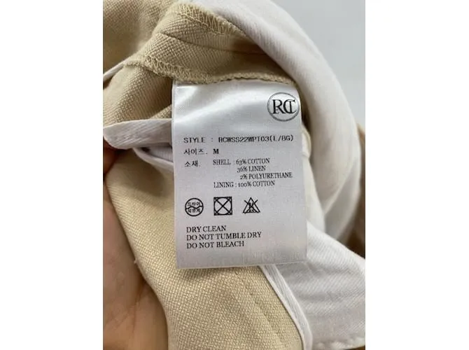 Autre Marque Pantalón RECTO T.Internacional M Algodón Beige 