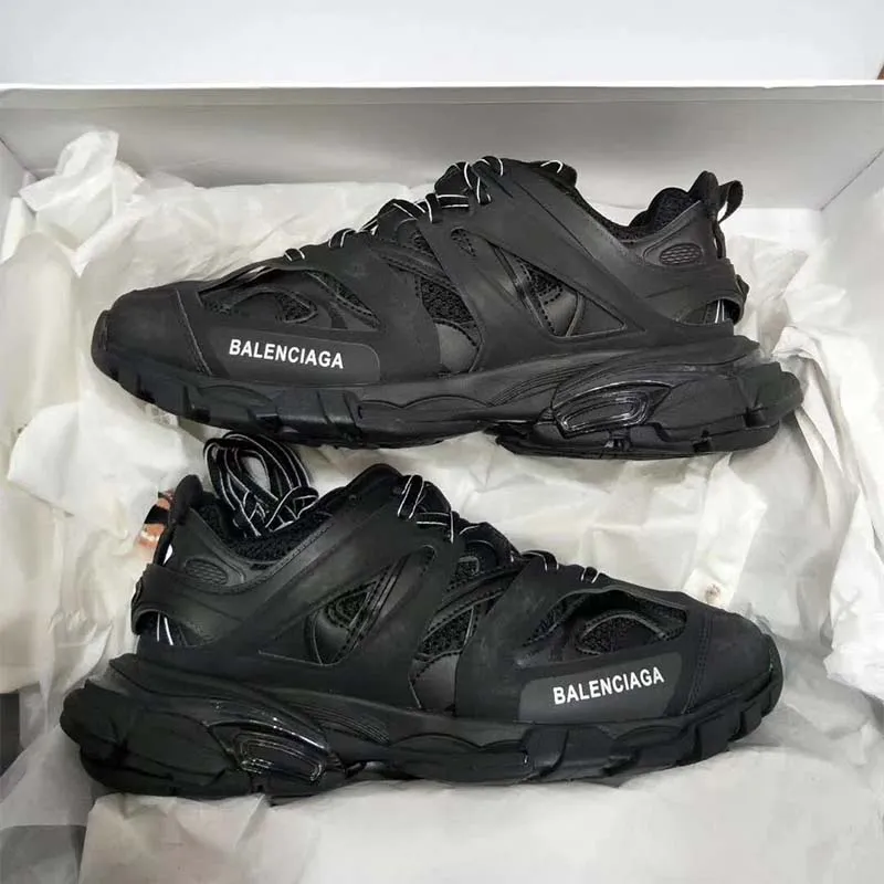 BALENCIAGA ZAPATOS HOMBRE ZAPATILLAS TRACK EN MALLA Y NYLON NEGRONEGRO