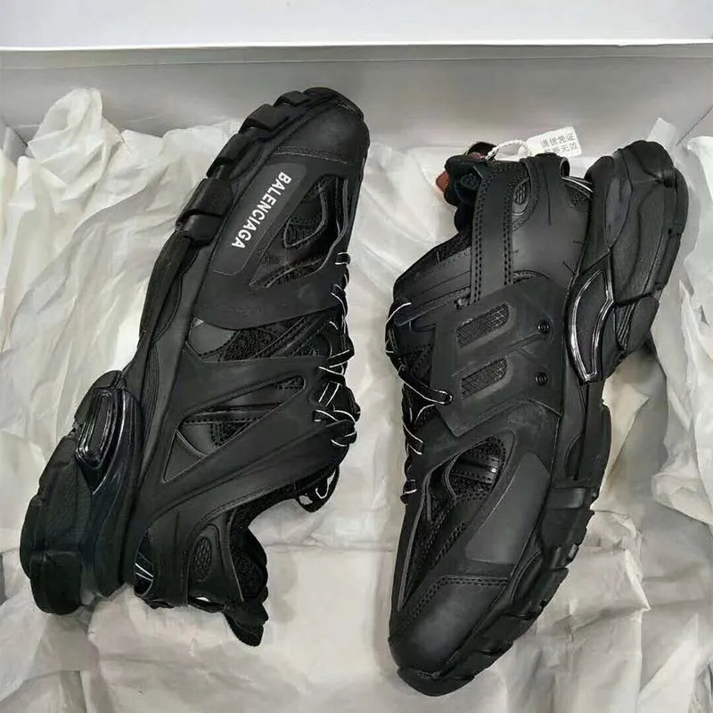 BALENCIAGA ZAPATOS HOMBRE ZAPATILLAS TRACK EN MALLA Y NYLON NEGRONEGRO