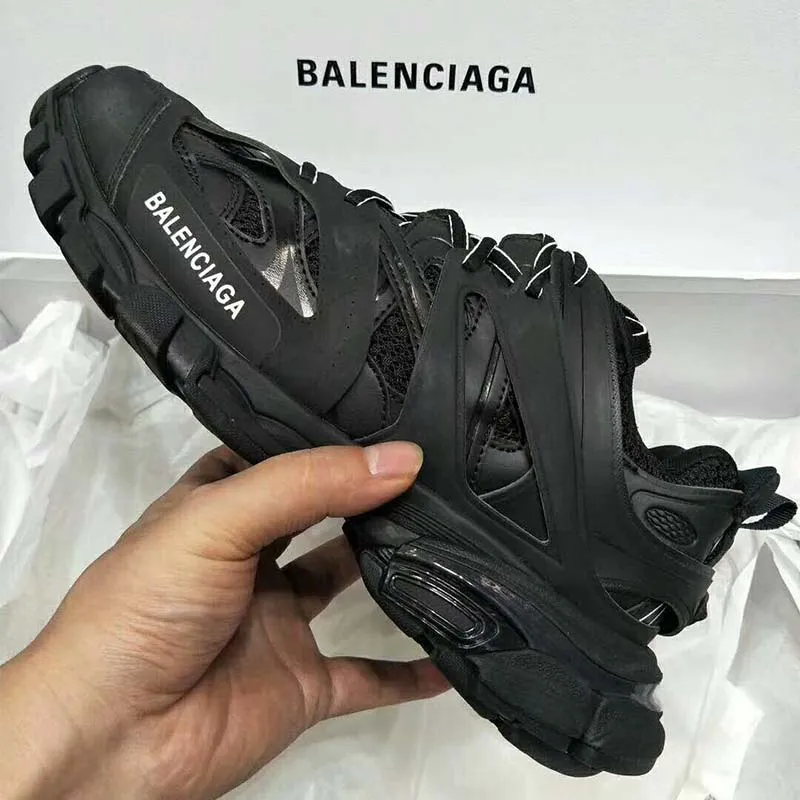 BALENCIAGA ZAPATOS HOMBRE ZAPATILLAS TRACK EN MALLA Y NYLON NEGRONEGRO