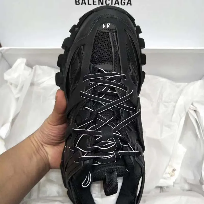 BALENCIAGA ZAPATOS HOMBRE ZAPATILLAS TRACK EN MALLA Y NYLON NEGRONEGRO