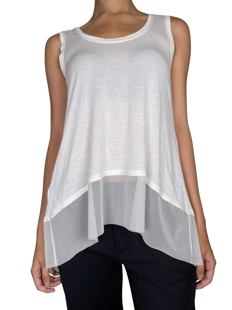 BCBG Polera Blanca Transparencia