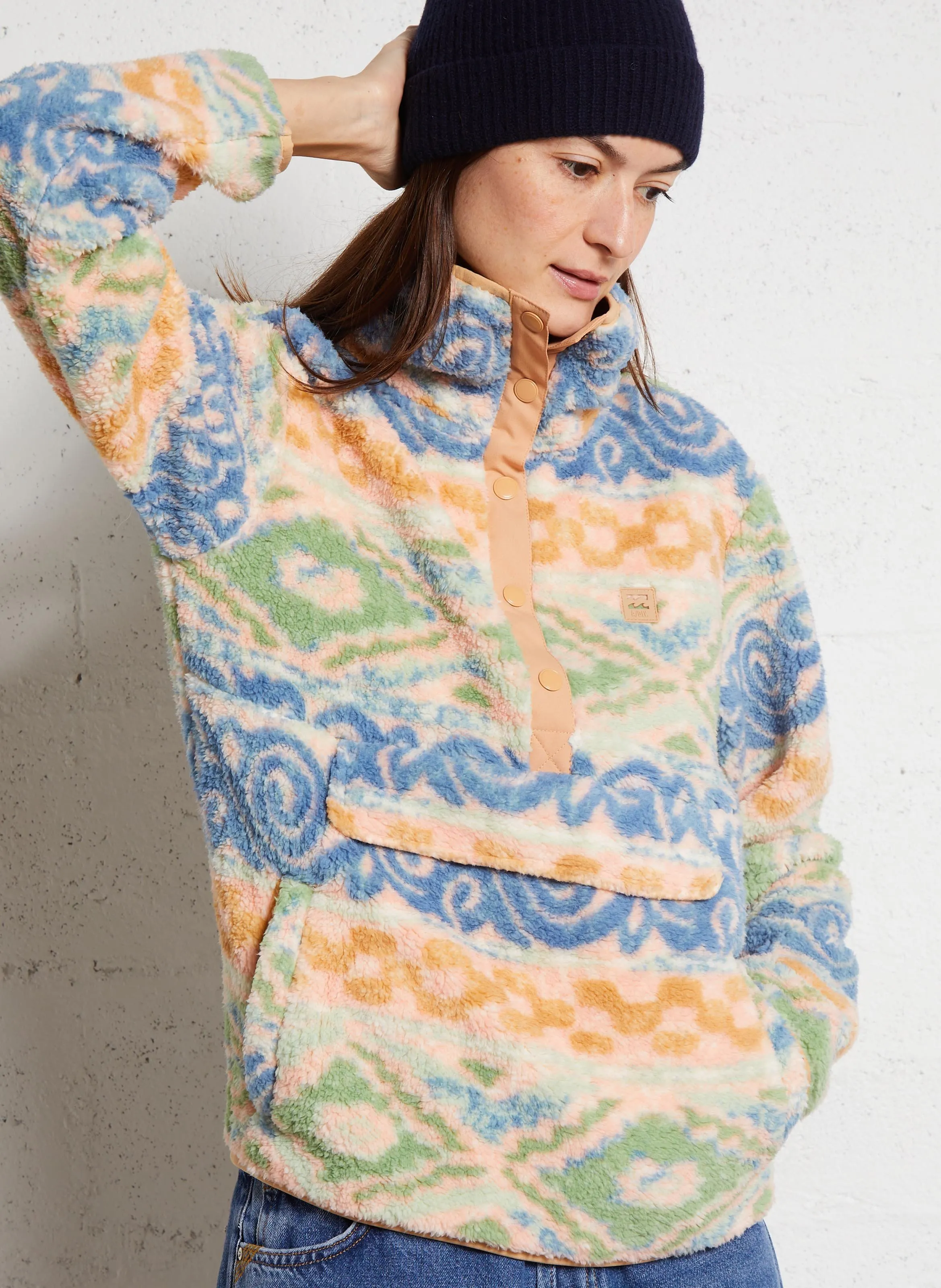 BILLABONG SWITCHBACK  POLAR CON CUELLO ALTO ESTAMPADO EN MULTICOLOR