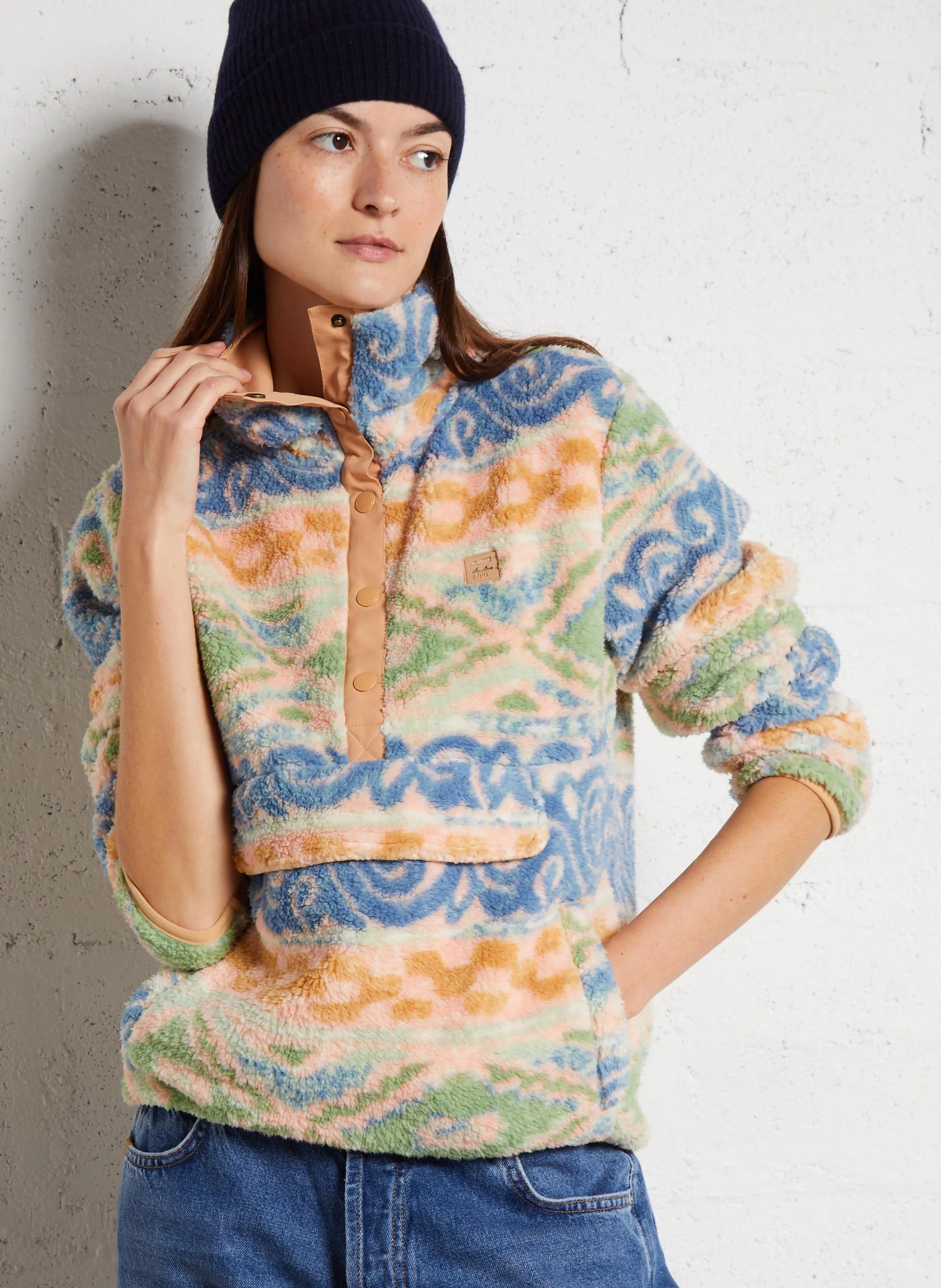 BILLABONG SWITCHBACK  POLAR CON CUELLO ALTO ESTAMPADO EN MULTICOLOR