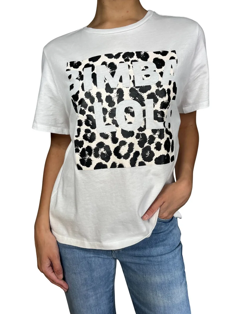 BIMBA Y LOLA Polera Blanca Estampada