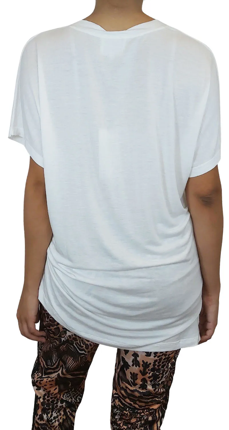BIMBA Y LOLA Polera Oversize Blanca