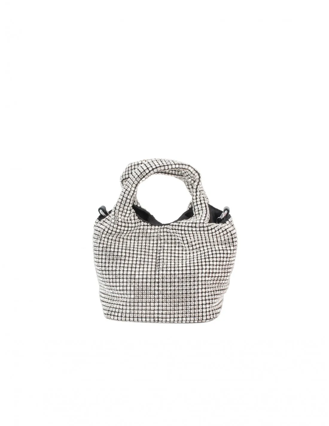 Bolso Fiesta Brillos Strass Plata