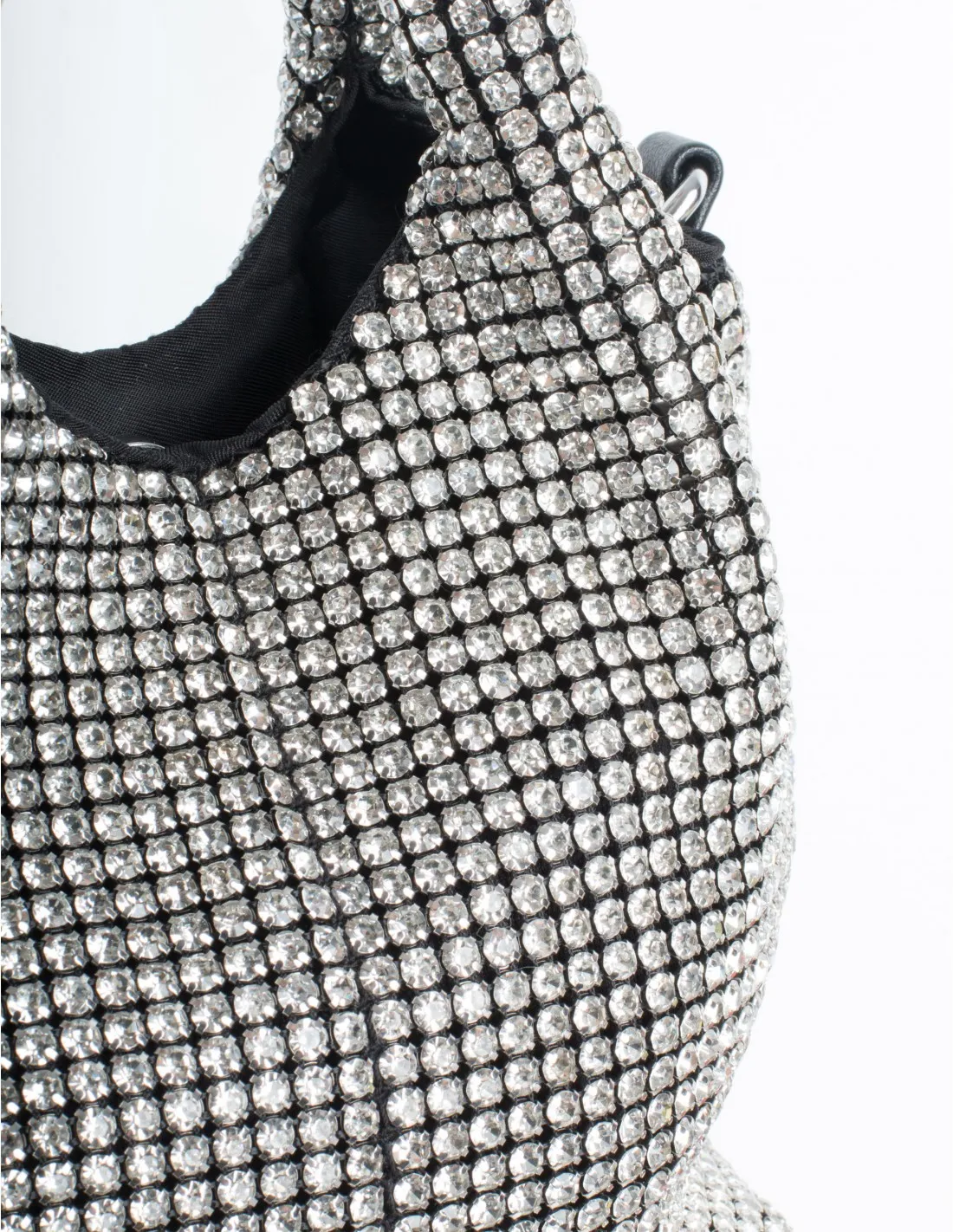 Bolso Fiesta Brillos Strass Plata