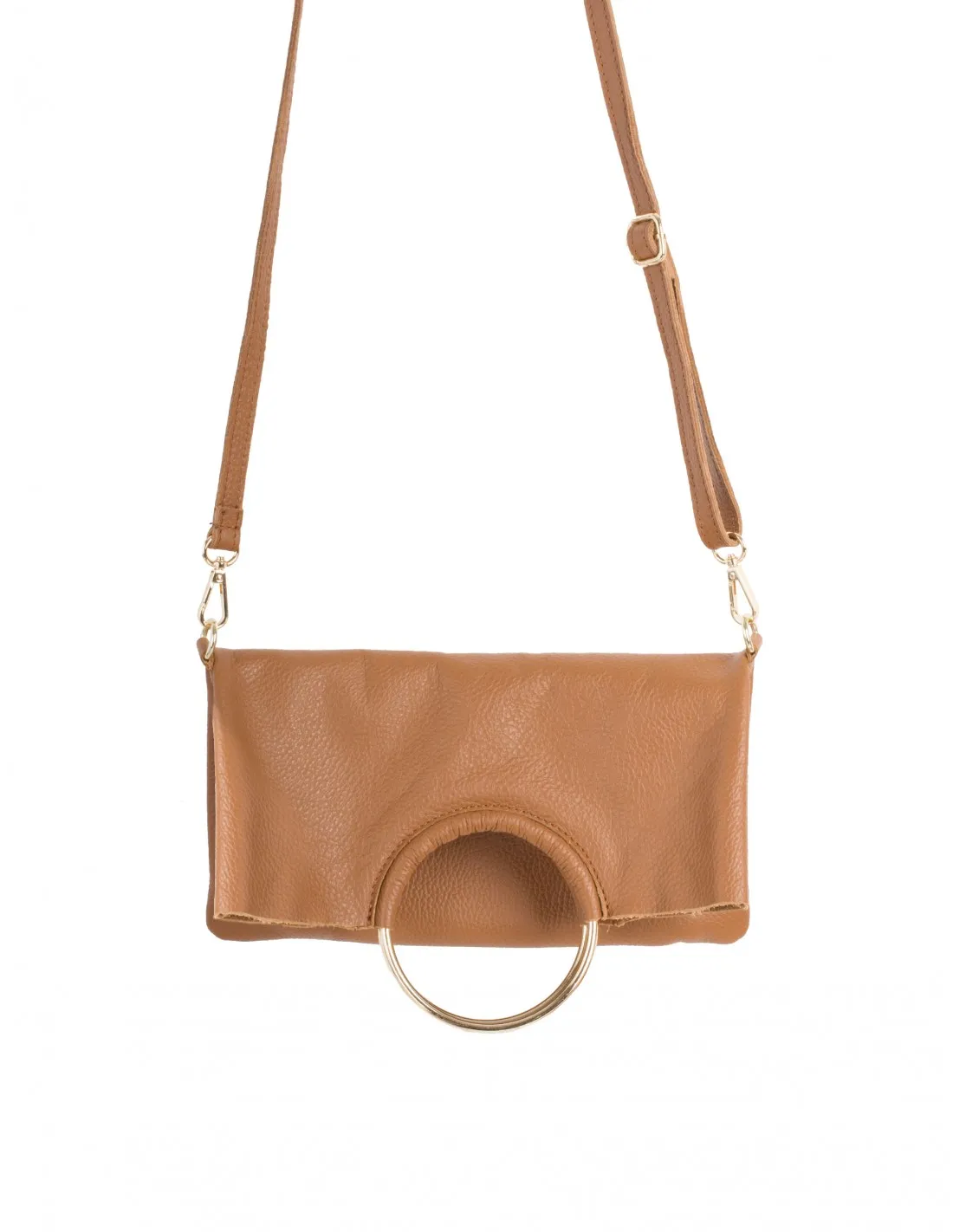 Bolso Piel Multiposición Asas Doradas Cuero