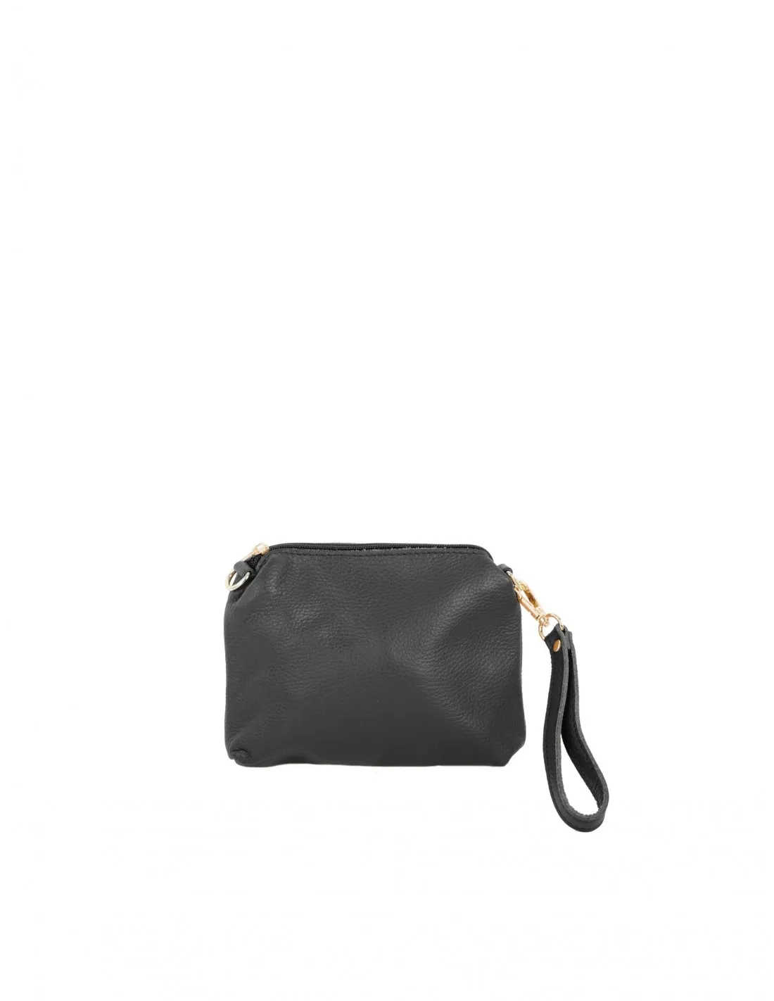 Bolso Piel Multiposición Asas Doradas Negro