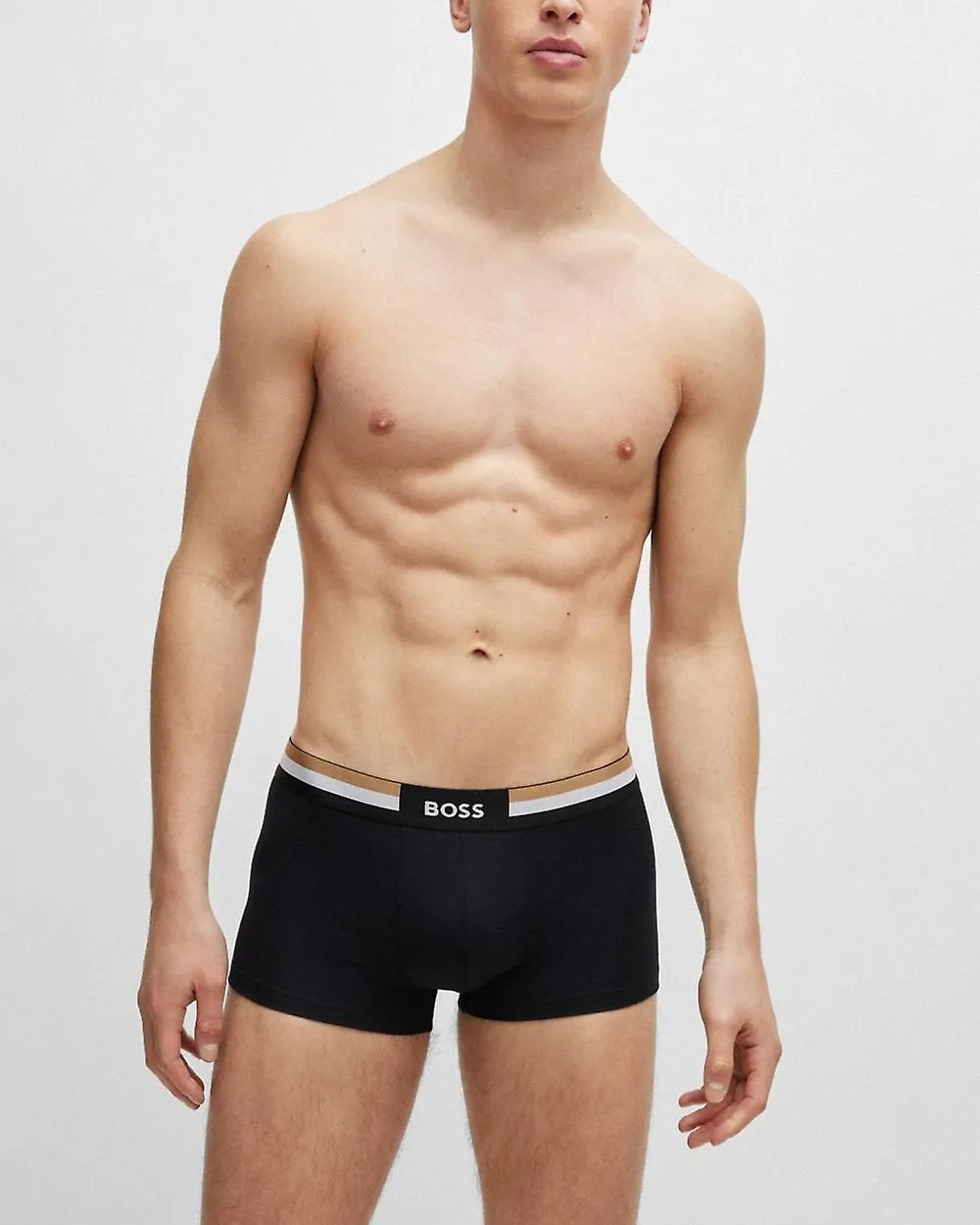 BOSS ORANGE BOSS ORANGE MOTION MENS 3 PACK COTTONBLEND TRUNKS WITH SIGNATURE WAISTBANDS