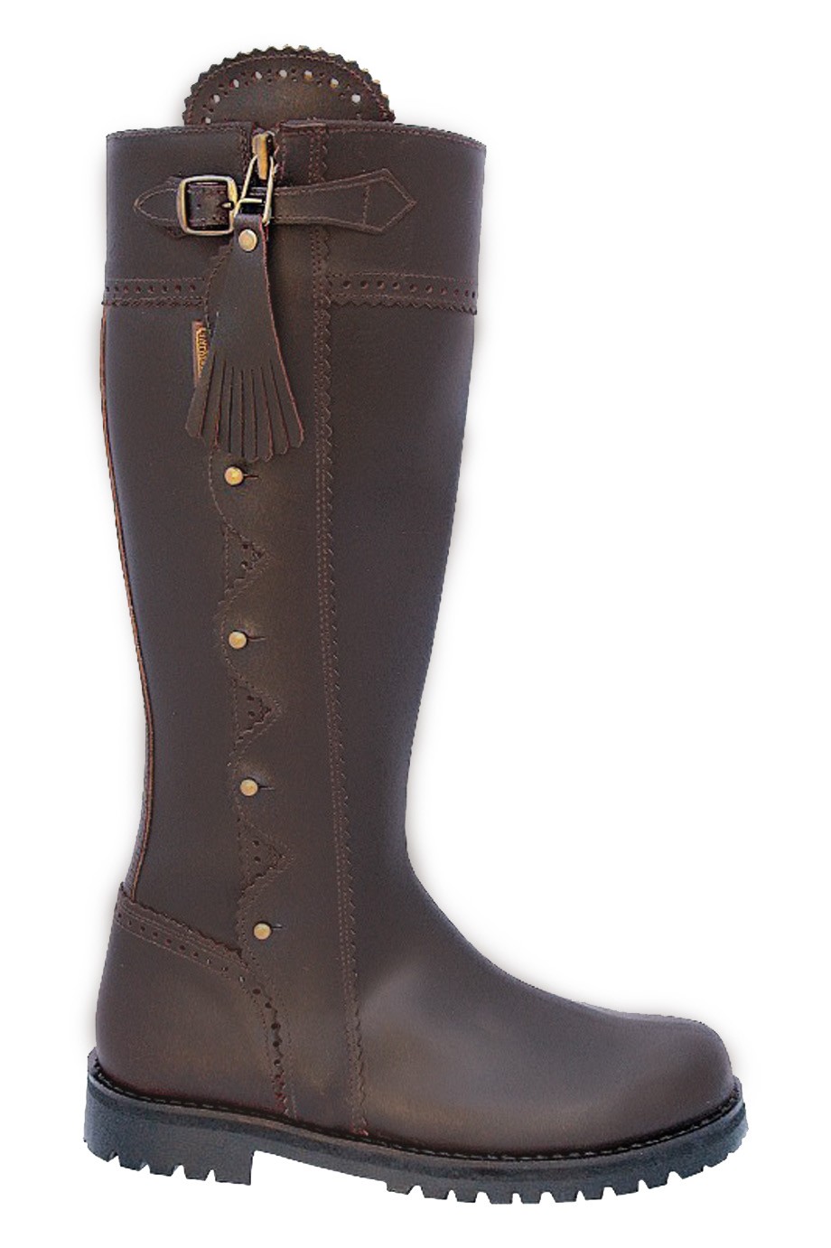 Bota de caza piel marron original a medida
