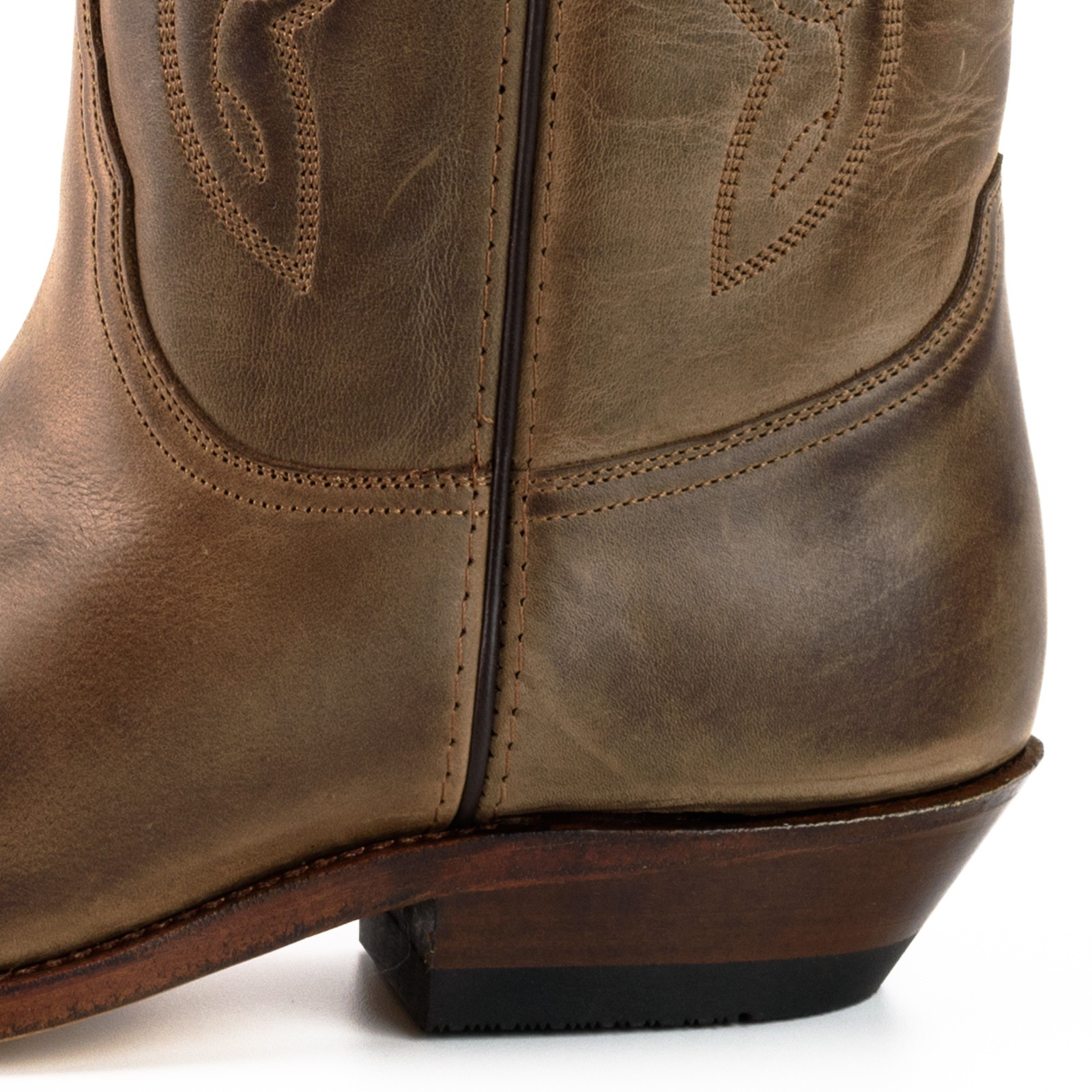 Botas cowboy de cuero vintage beige unisex

