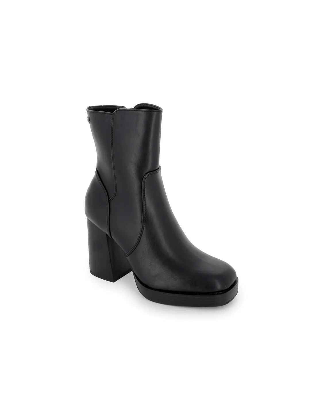Botín negro tacón alto cremallera para mujer Mustang
