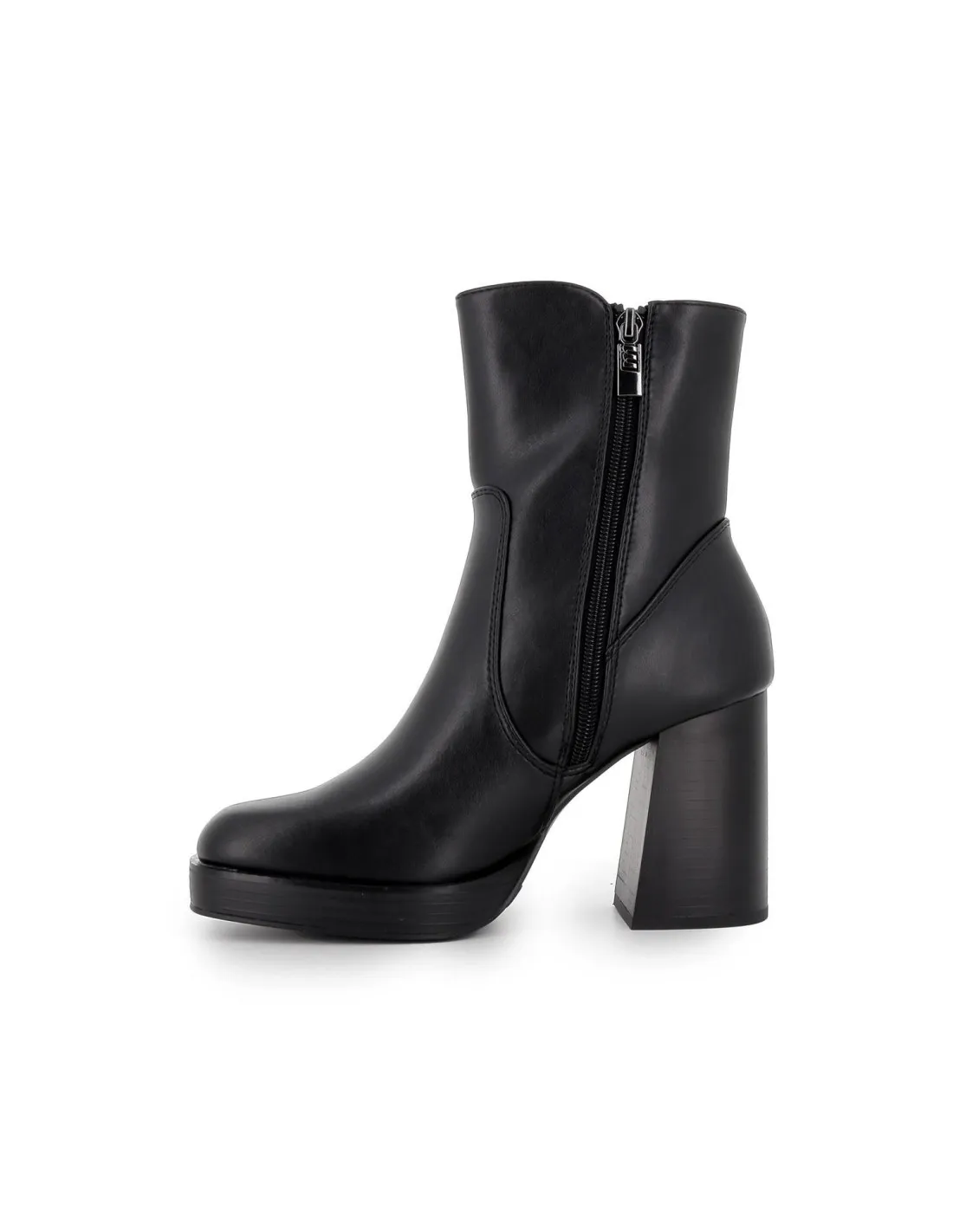 Botín negro tacón alto cremallera para mujer Mustang
