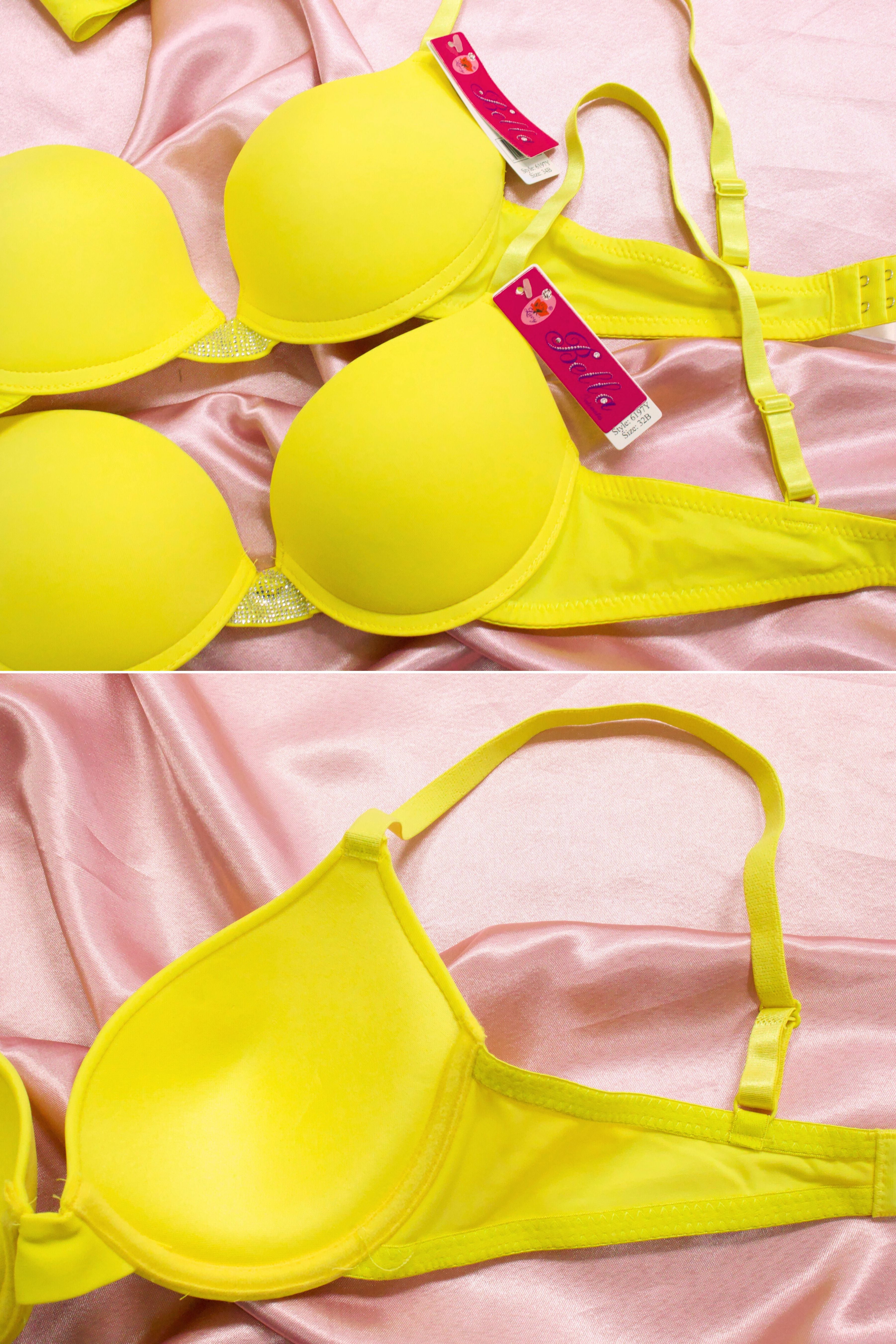 BRASSIER AMARILLO CON DETALLE DE PEDRERA 6197Y