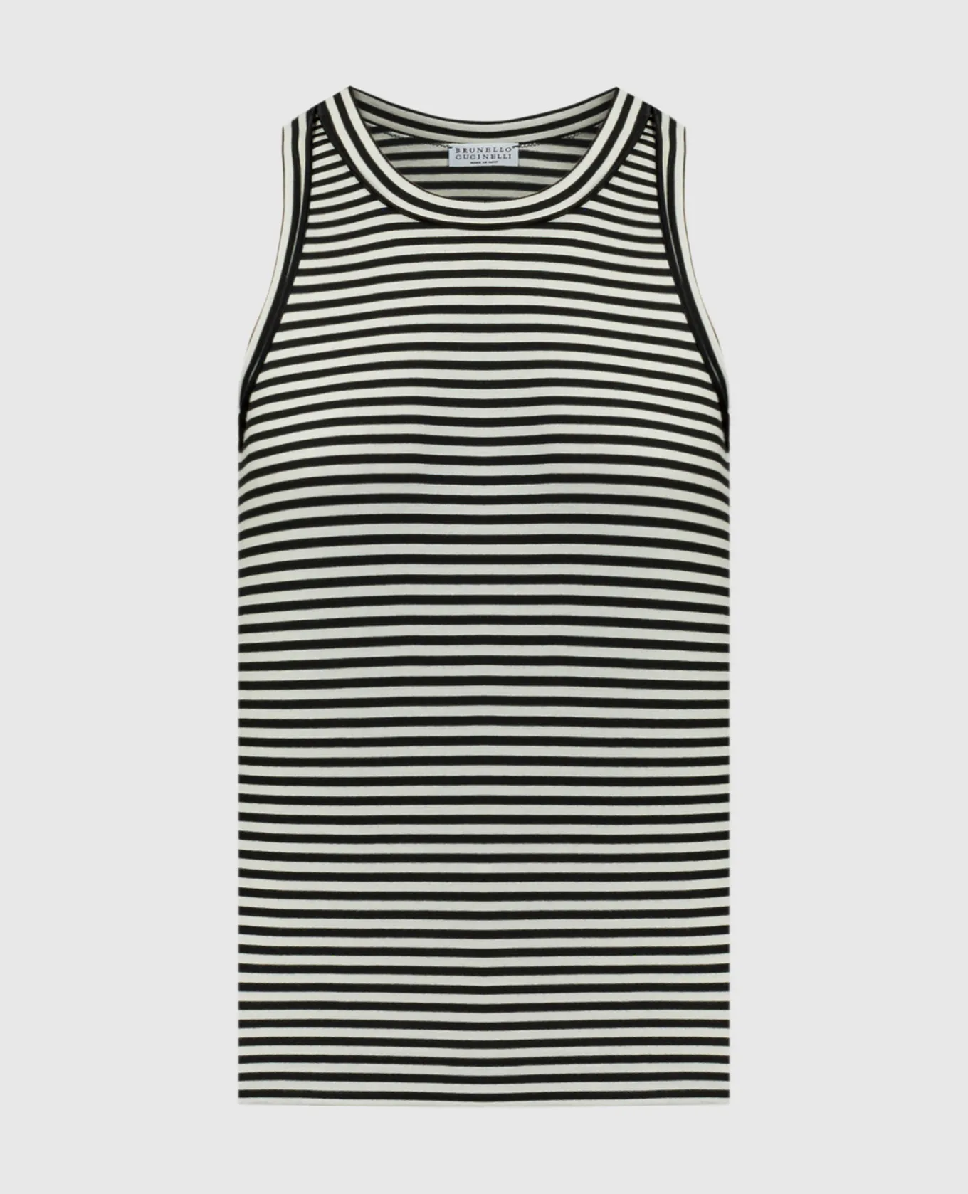 Brunello Cucinelli Striped top with monil chain