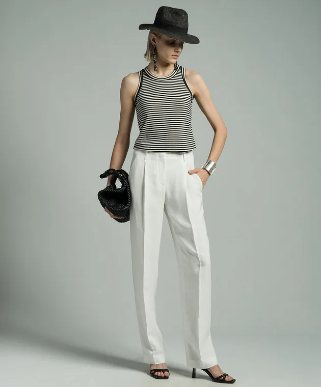Brunello Cucinelli Striped top with monil chain