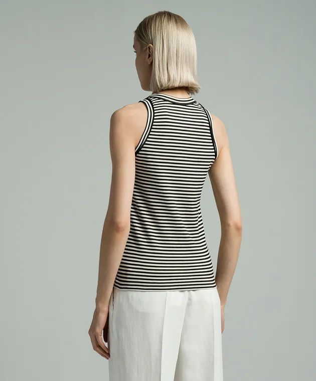 Brunello Cucinelli Striped top with monil chain