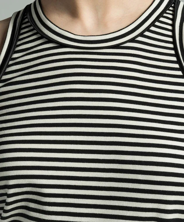 Brunello Cucinelli Striped top with monil chain