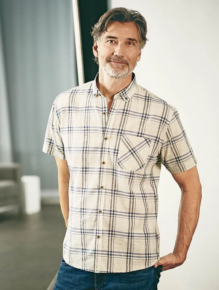 Camisa de manga corta a cuadros