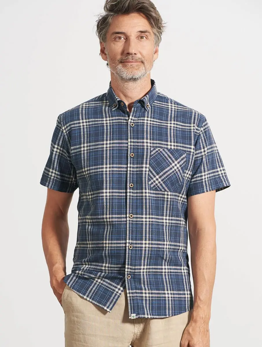 Camisa de manga corta a cuadros