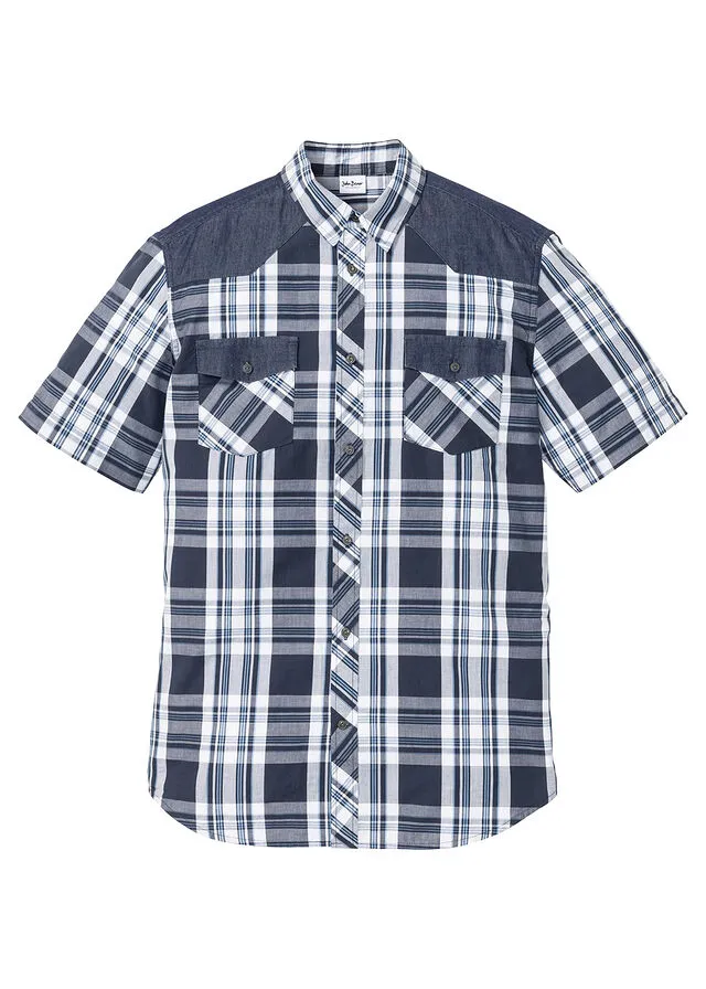 Camisa de manga corta Azul de cuadros