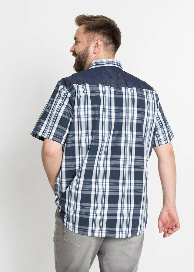 Camisa de manga corta Azul de cuadros