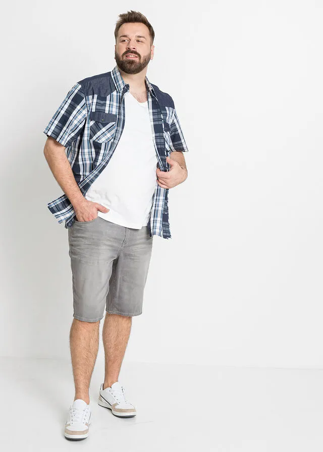Camisa de manga corta Azul de cuadros