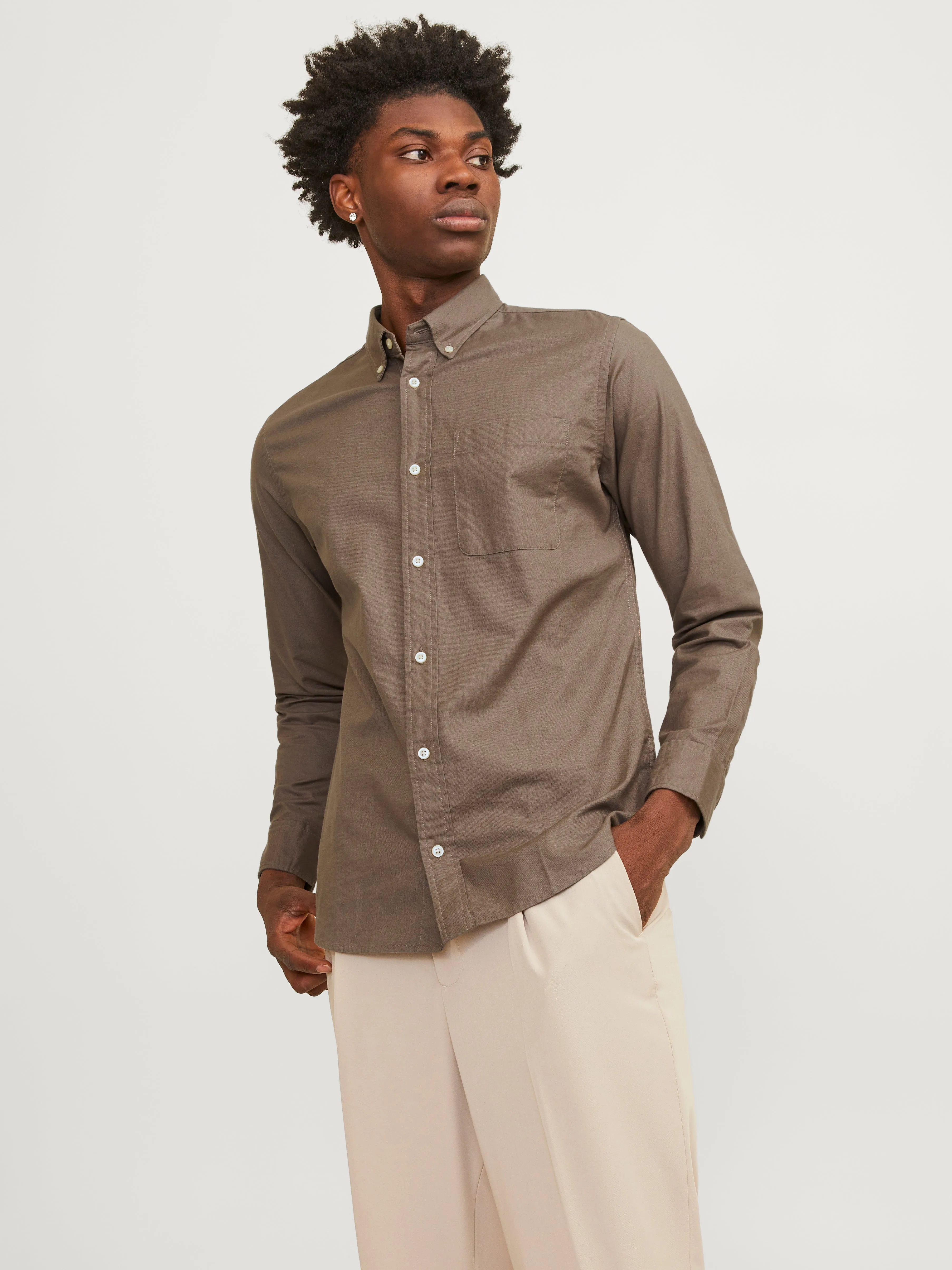 Camisa formal Corte slim | Marrón oscuro | Jack & Jones®