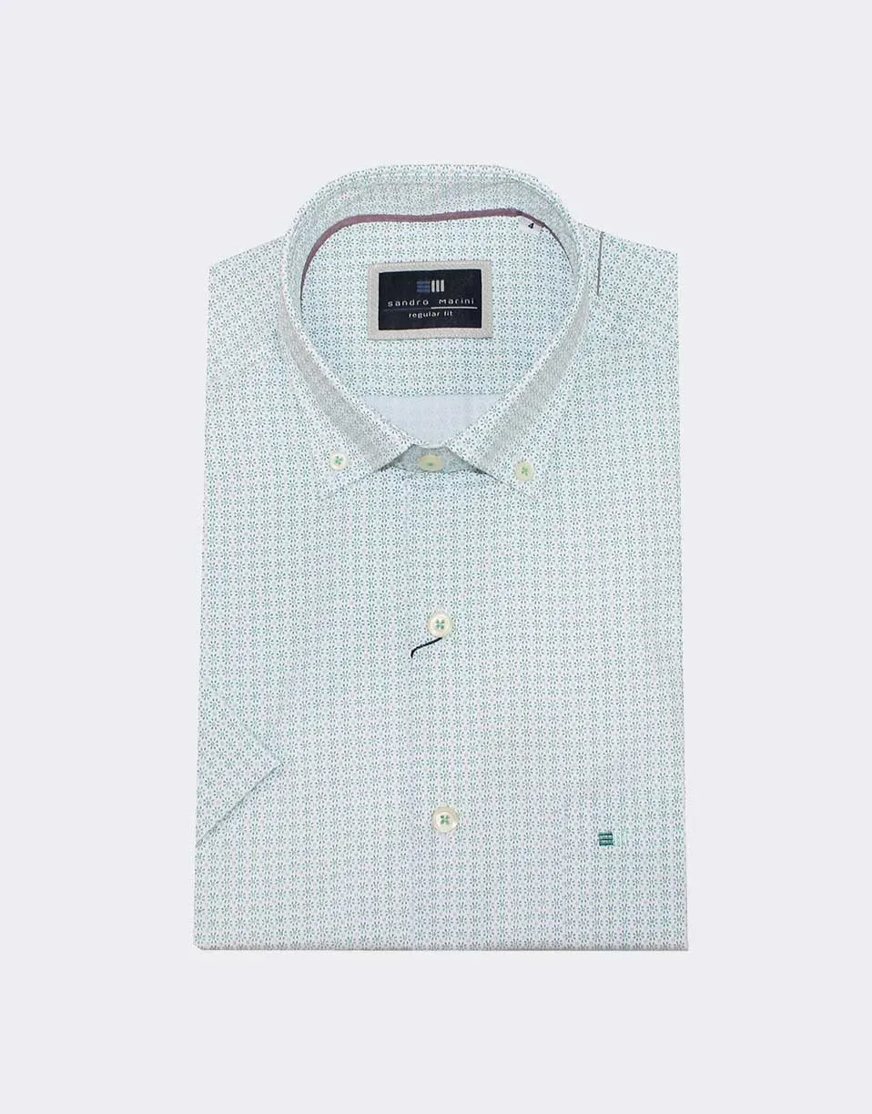 Camisa hombre MANGA CORTA con florecitas finas