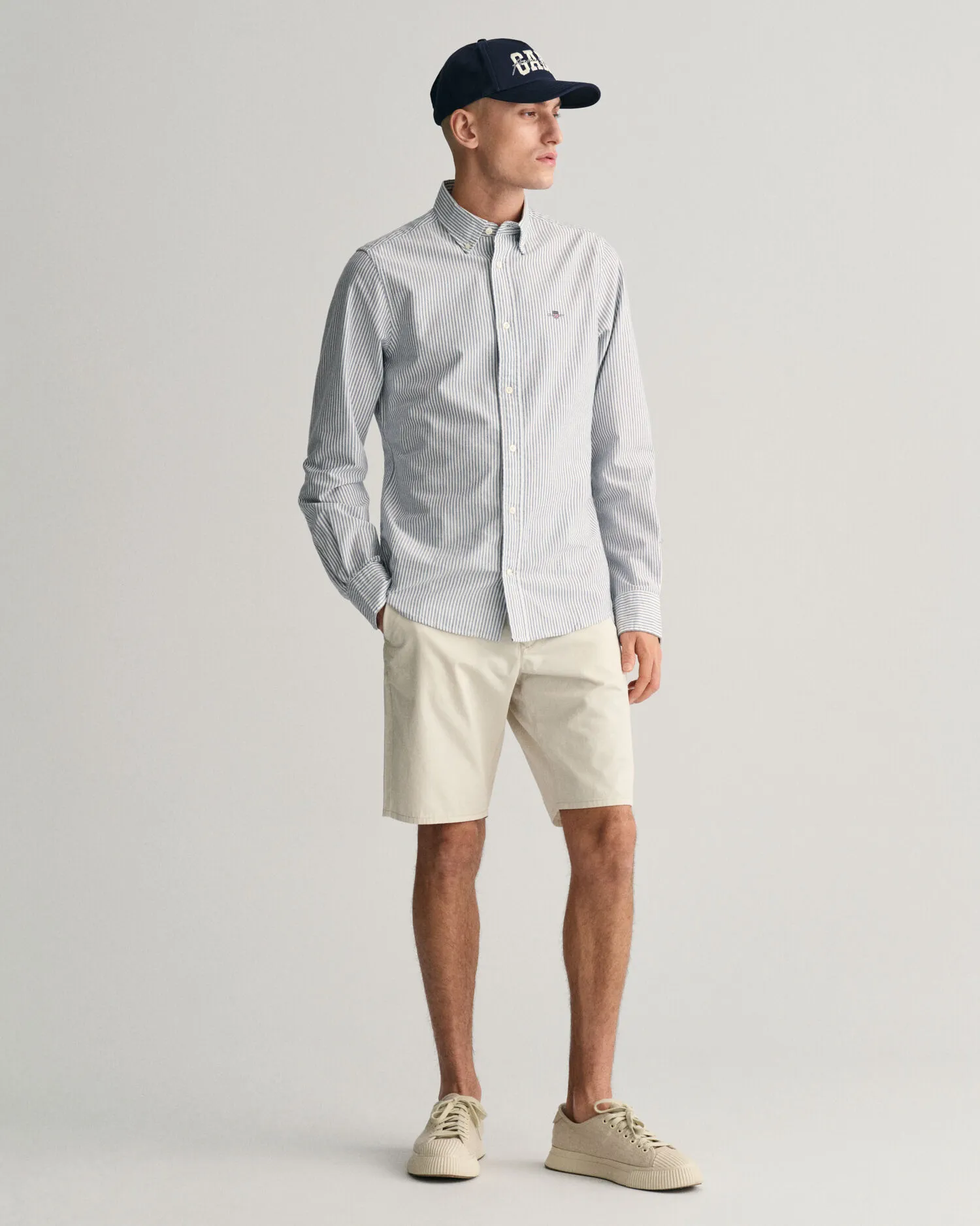 Camisa Oxford Slim Fit de rayas finas