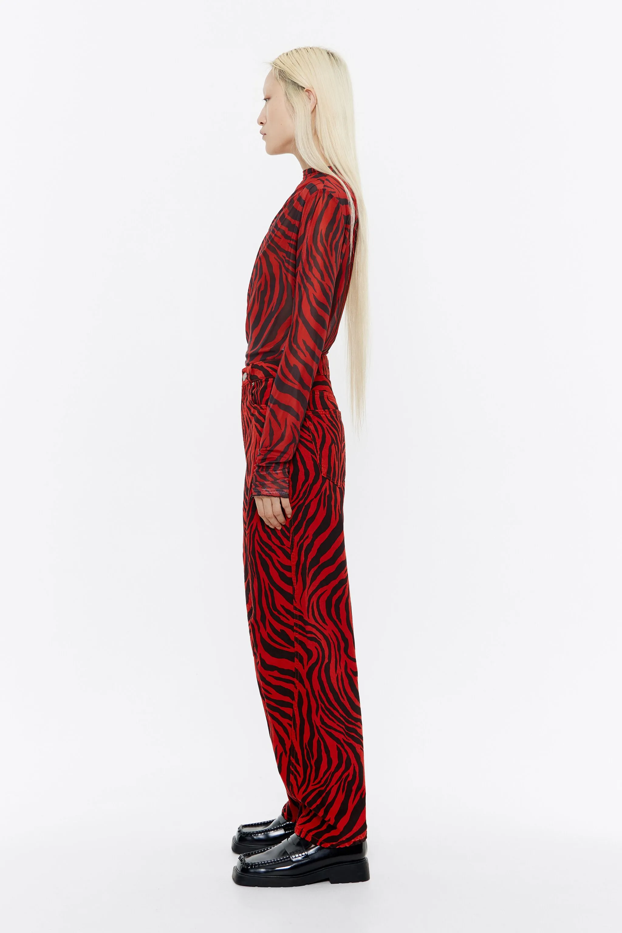 Camiseta ajustada tul Zebra roja
