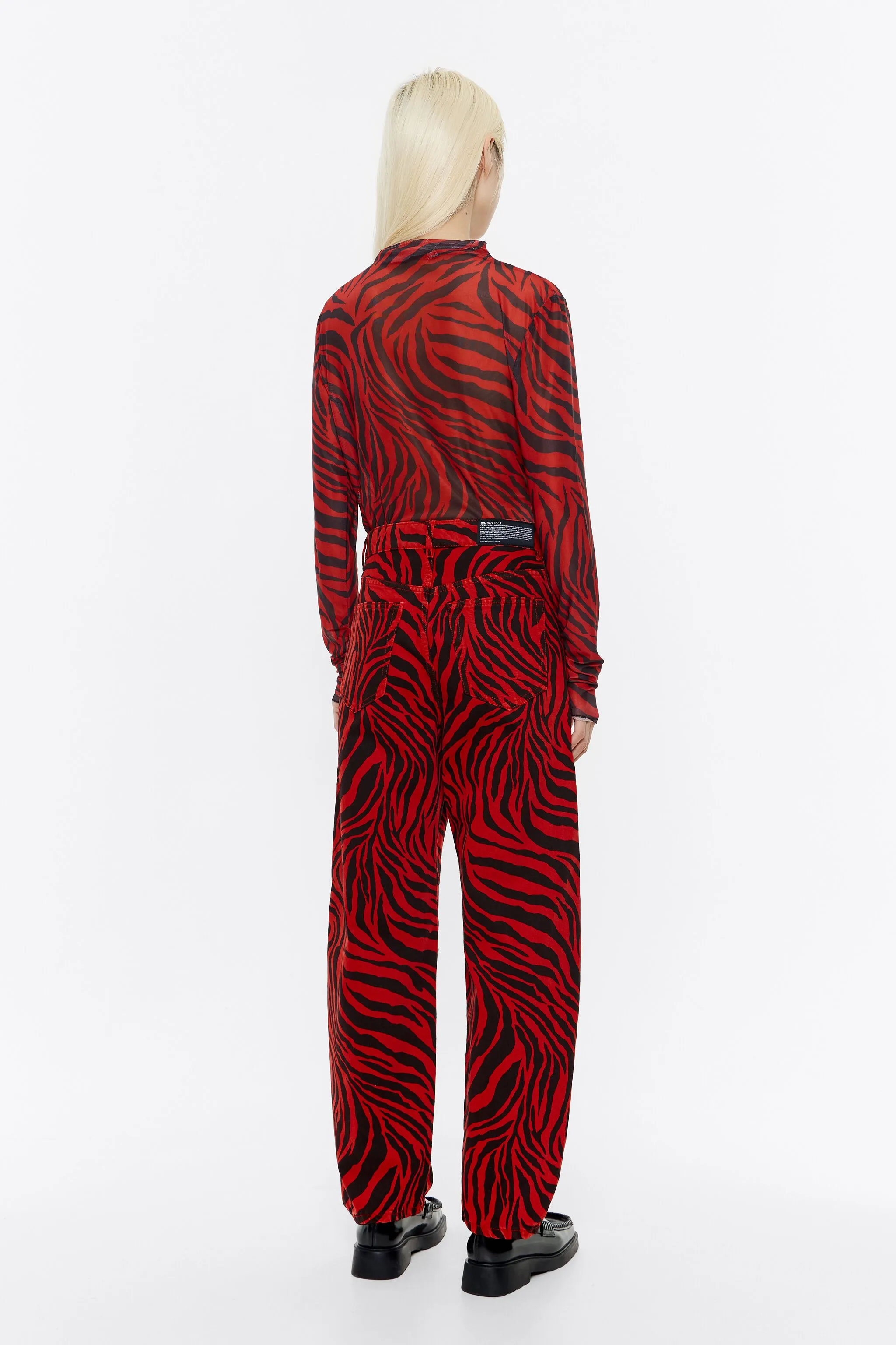 Camiseta ajustada tul Zebra roja