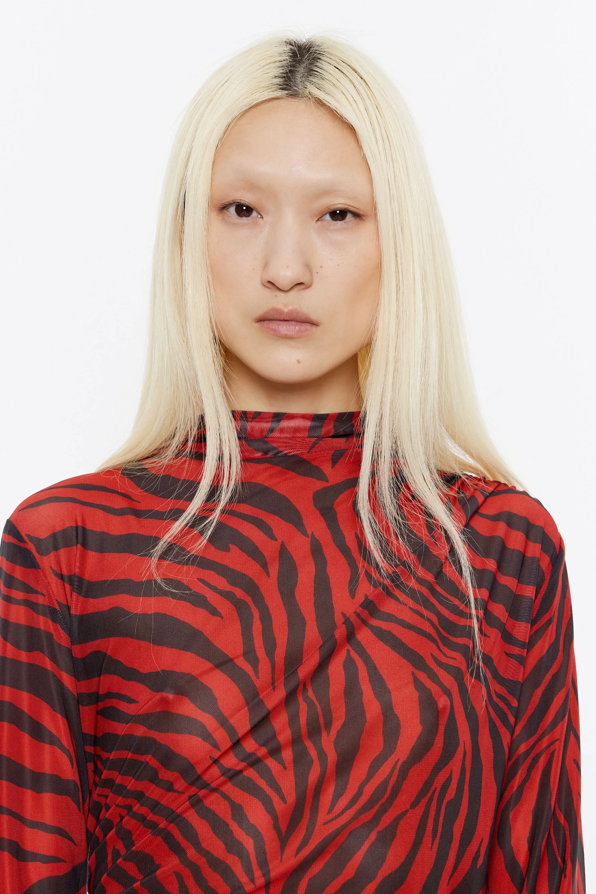 Camiseta ajustada tul Zebra roja