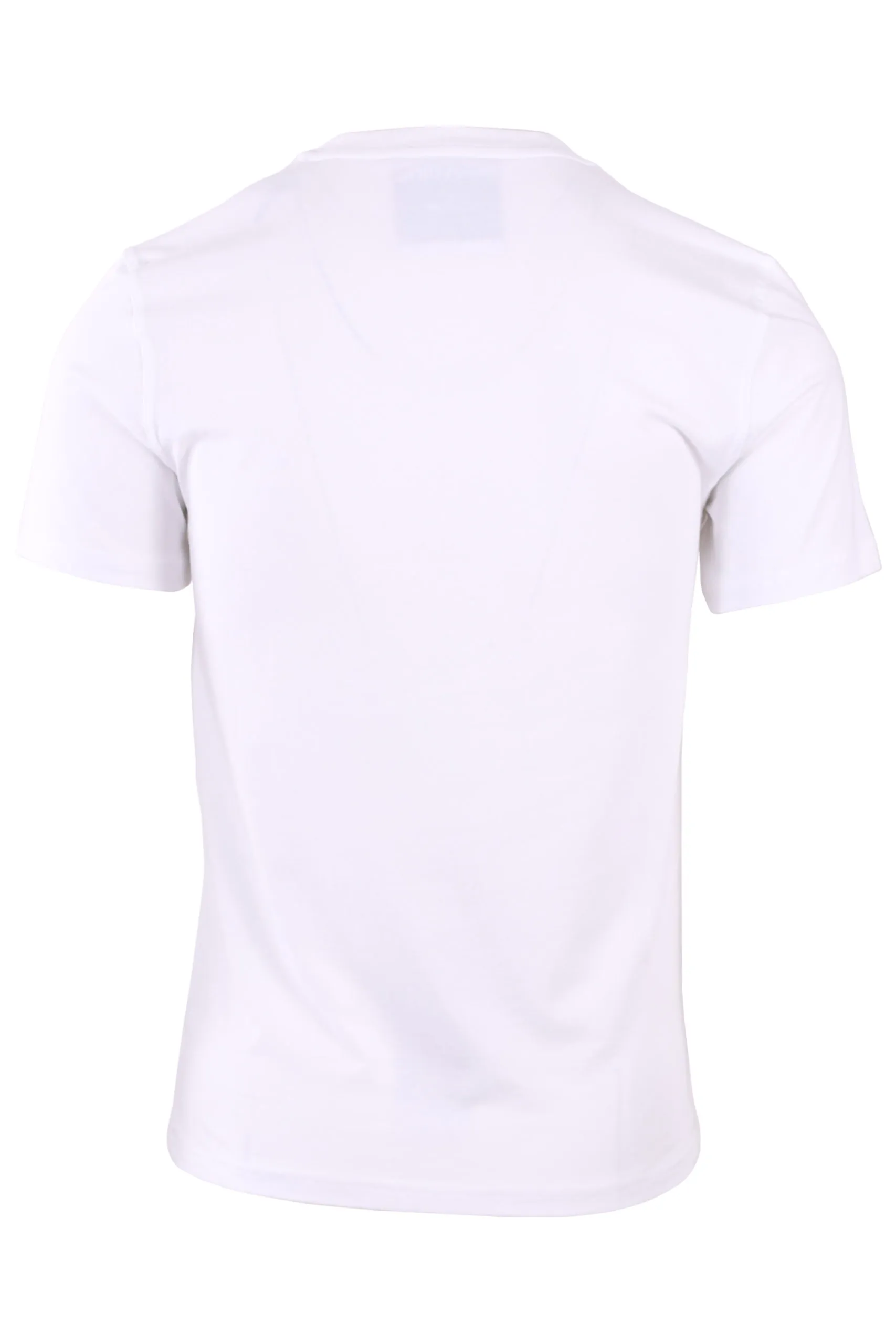 Camiseta blanca doble pregunta glitch