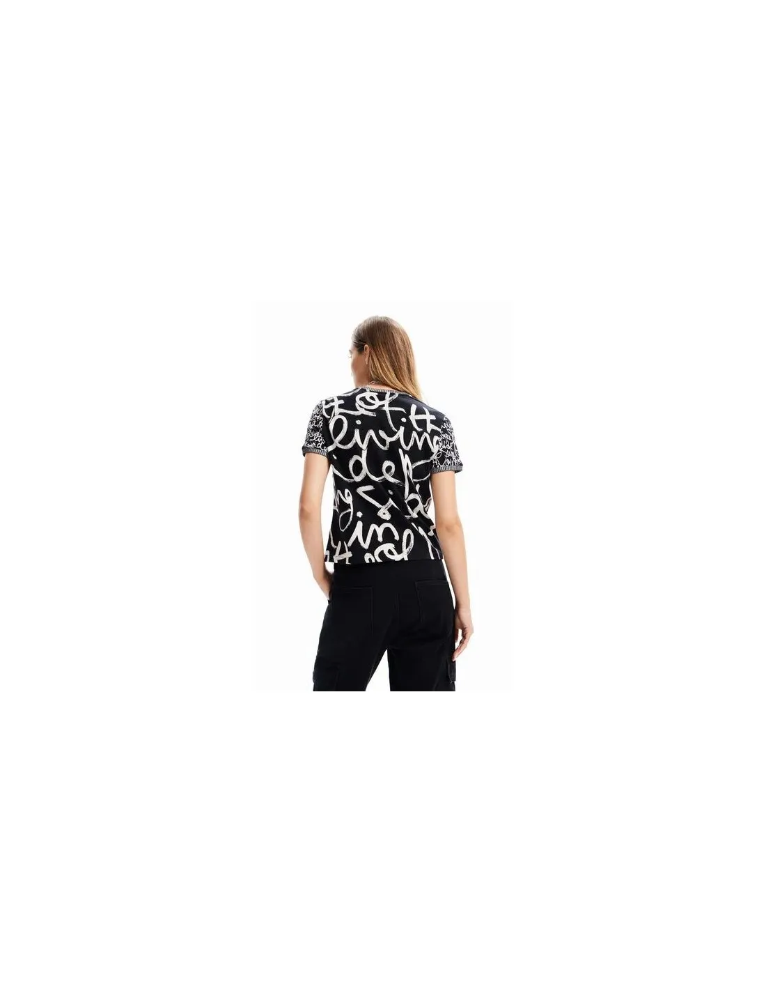 Camiseta con mensajes en contraste Retro de Desigual